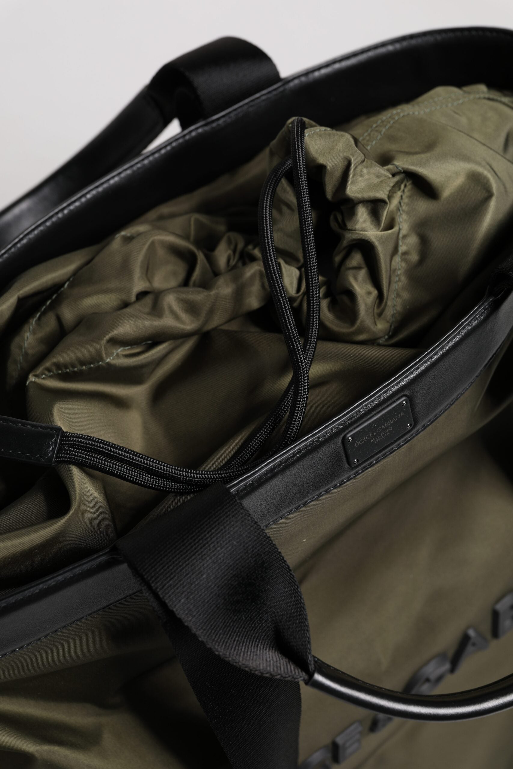Military Green Nylon Shoulder Strap Tote Bag