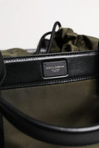 Military Green Nylon Shoulder Strap Tote Bag