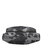 Gray Camo Cotton Multiple Compartments Tote Bag