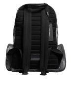 Gray Cotton Camouflage Logo Plaque Backpack Bag