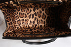 Multicolor Leather Brocade Velvet Travel Duffle Tote Bag