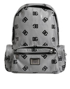 Polyester Gray Black DG Logo Plaque Backpack Bag