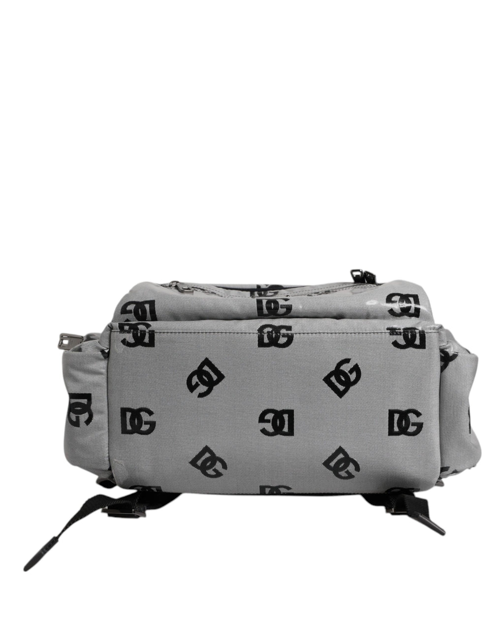 Polyester Gray Black DG Logo Plaque Backpack Bag