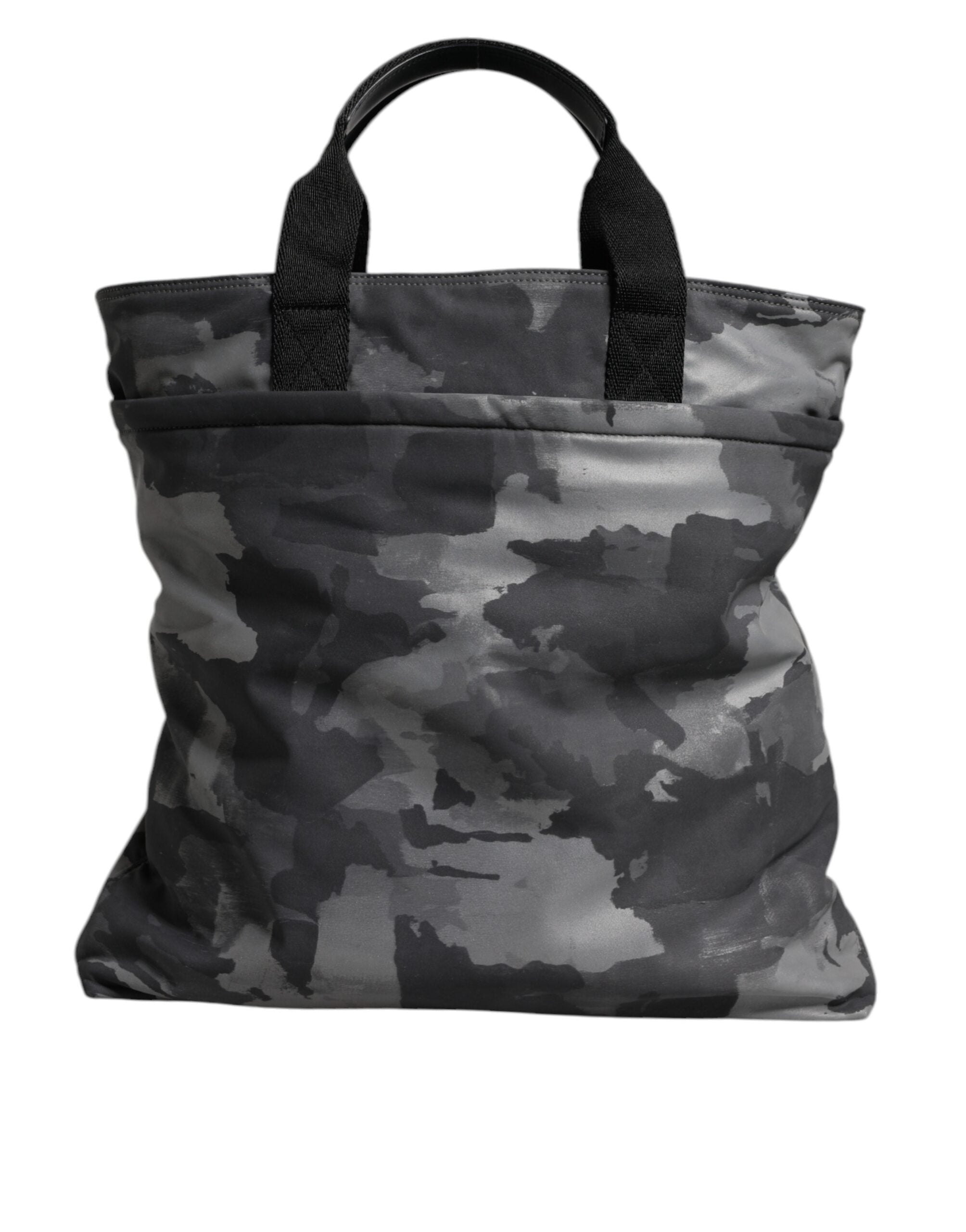 Black Camouflage Shoulder Strap Logo Plaque Bag