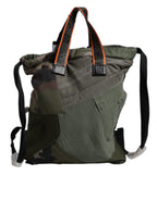 Military Green Patchwork Rucksack Backpack Bag