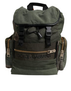 Military Green Patchwork Travel Backpack Bag