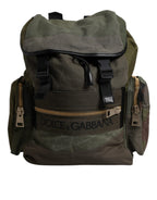 Military Green Patchwork School Backpack Bag