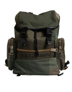 Military Green Patchwork School Backpack Bag