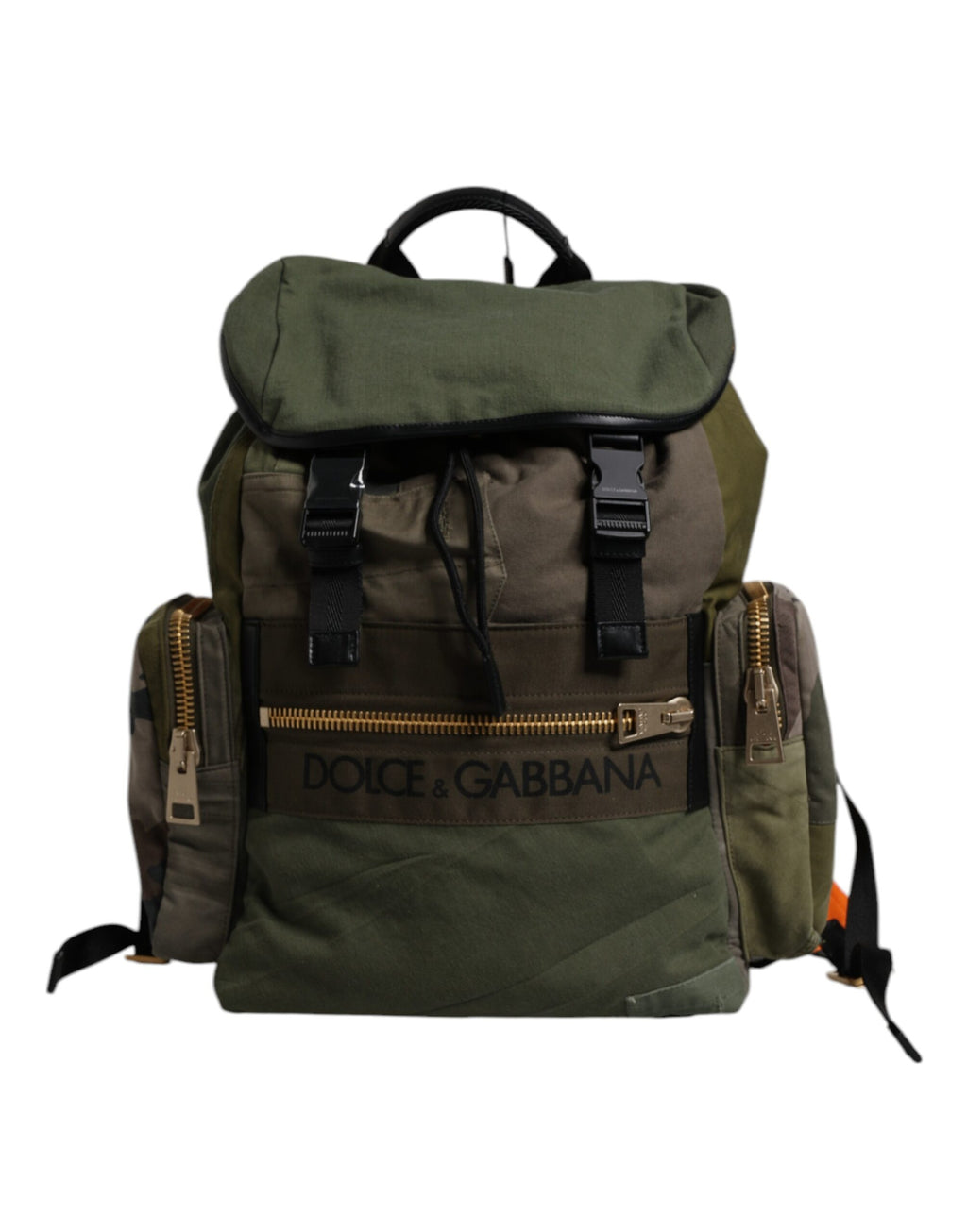 Military Green Patchwork Travel Backpack Bag