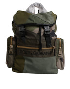 Military Green Patchwork Travel Backpack Bag