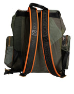 Military Green Patchwork Travel Backpack Bag