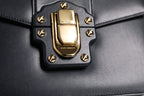 Black Calfskin Leather Shoulder Strap Bag