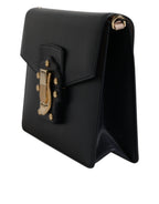 Black Calfskin Leather Shoulder Strap Bag