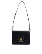 Black Calfskin Leather Shoulder Strap Bag