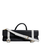 Blue White Calfskin Leather Crossbody Shoulder Bag