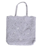 White Cordonetto Lace Beatrice Tote Shopping Bag