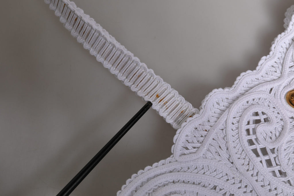 White Cordonetto Lace Beatrice Tote Shopping Bag