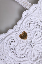 White Cordonetto Lace Beatrice Tote Shopping Bag