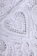 White Cordonetto Lace Beatrice Tote Shopping Bag