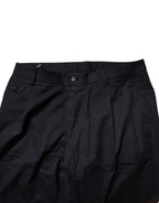 Dark Blue Cotton Tapered Formal Pants