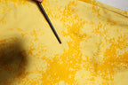 Yellow Tie Dye Cotton Straight Denim Jeans