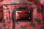 Red Leopard Cotton Straight Men Denim Jeans