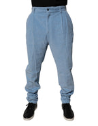 Light Blue Corduroy Cotton Skinny Denim Jeans