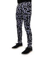 Black Logo Monogram Cotton Skinny Denim Jeans