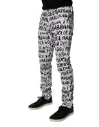 White Cotton Logo Print Skinny Denim Jeans