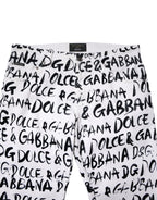 White Cotton Logo Print Skinny Denim Jeans