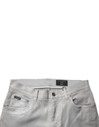 Gray Cotton Stretch Men Slim Fit Denim Jeans