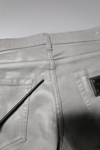 Gray Cotton Stretch Men Slim Fit Denim Jeans
