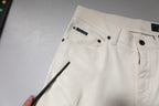 Off White Cotton Stretch Skinny Denim Jeans
