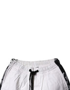 White Cotton Cargo Jogger Sweatpants Pants