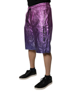 Metallic Pink Purple Two Tone Bermuda Shorts