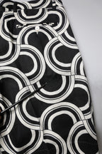 Black White Linen Bermuda Shorts