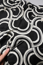 Black White Linen Bermuda Shorts