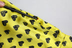 Green Silk Heart Print Bermuda Shorts