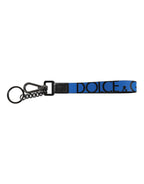 Blue Logo Nylon Silver Brass Men Holder Keychain Keyring