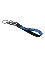 Blue Logo Nylon Silver Brass Men Holder Keychain Keyring