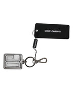 Gray Black DG Rubber Logo Silver Men's Keychain Keyring