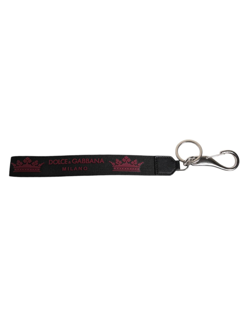 Black Nylon Logo DG Crown Men's Holder Keychain Keyring