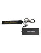 Black Logo Nylon Silver Brass Men Holder Keychain Keyring