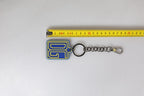 Blue Yellow DG Rubber Logo Silver Men's Keychain Keyring