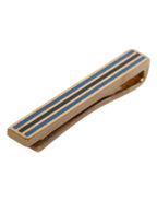 Gold Tone Brass Logo Branded Tie Clip Bar