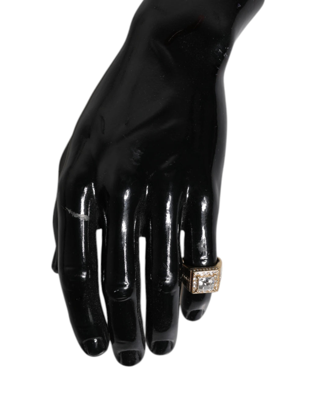 Gold Tone Sterling Silver 925 Crystals Ring