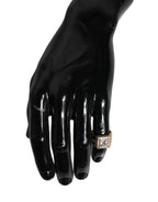 Gold Tone Sterling Silver 925 Crystals Ring