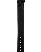 Black Exotic Leather Gold Tone Metal Buckle Armband