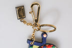 Multicolor Gold Tone Carretto Keychain Keyring
