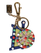 Multicolor Gold Tone Carretto Keychain Keyring